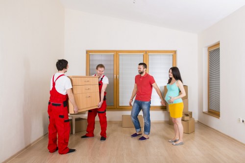 Careful loading of household items for a same day relocation