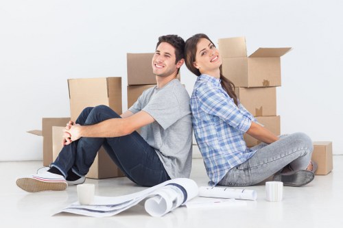 A local packing service organising boxes for a flat in Knightsbridge