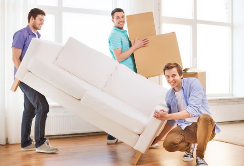 Packing and handling office equipment for a Knightsbridge business move