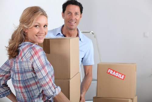 Professional movers coordinating a central London office relocation