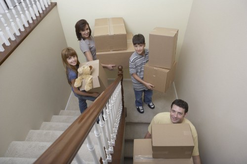 Loading commercial stock and office items in a Knightsbridge relocation project